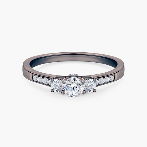 Pierścionek zaręczynowy Dream: czarne złoto, diamenty